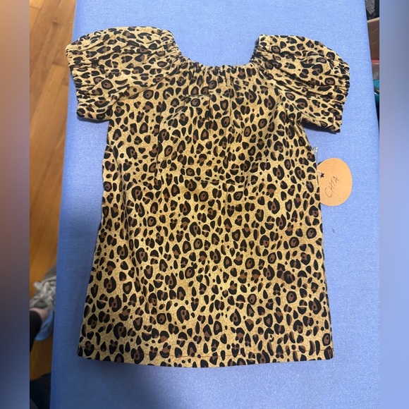 Hand Sewn Leopard Print Newborn Dress - Picture 1 of 5